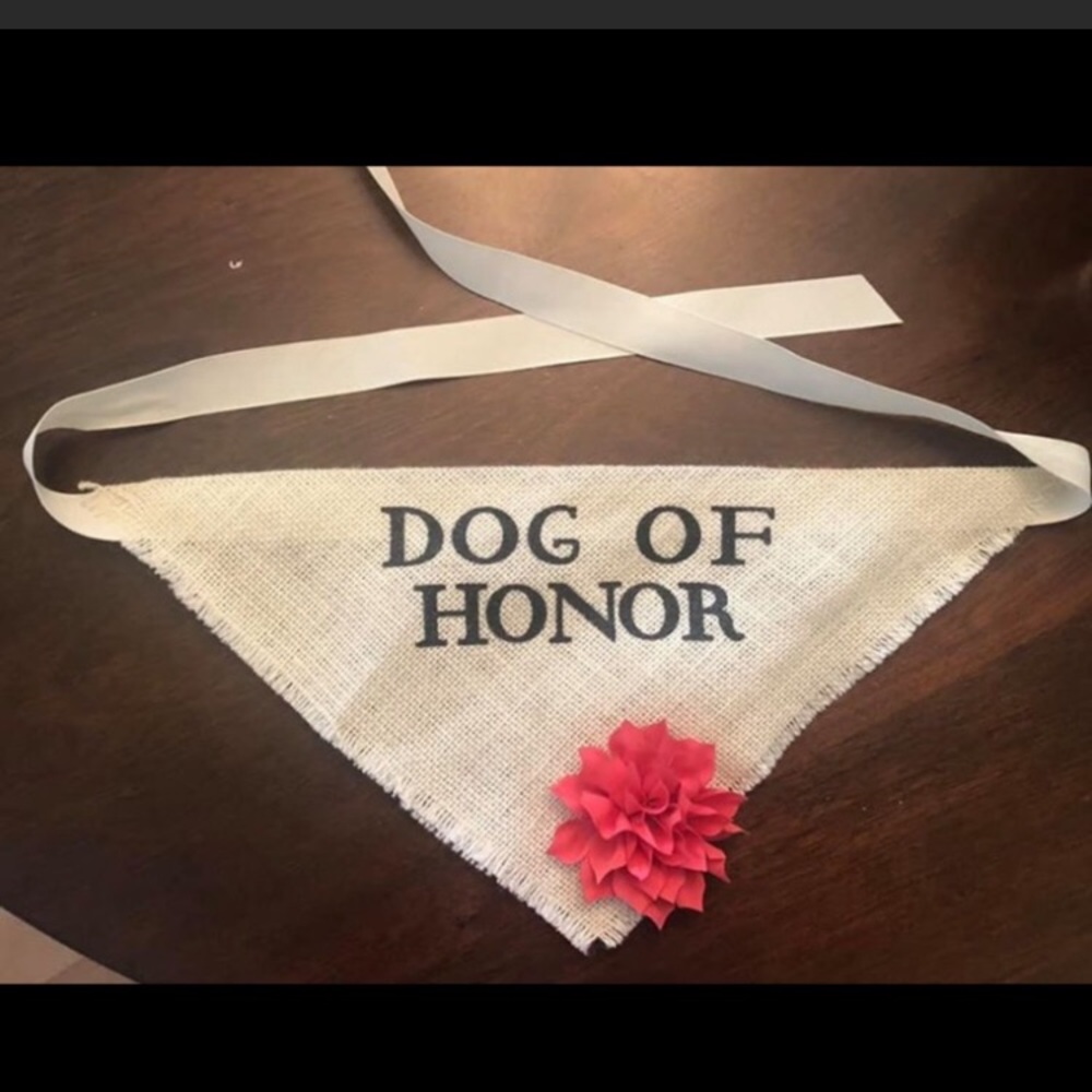 Dog of Honor Burlap Wedding Bandana